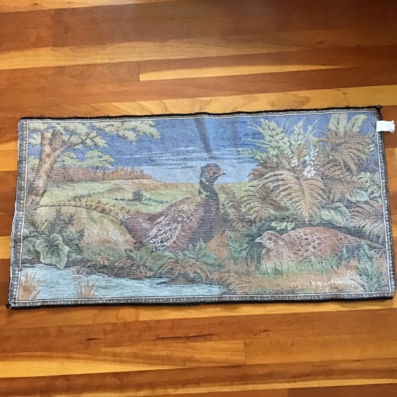 Vintage Pheasant Tapestry Wall Hanging Made in Lebanon - Picture 10 of 16